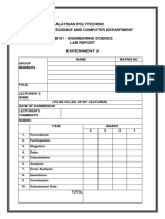 Mathematics, Science and Computer Department Bb101 - Engineering Science Lab Report Malaysian Polytechnic