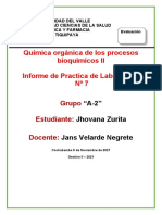 Química Orgánica de Los Procesos Bioquímicos II Informe de Practica de Laboratorio #7