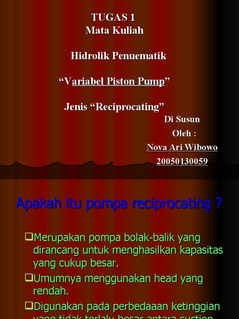 Analysis of the Components and Working Principle of a Reciprocating