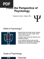 Lesson 4. From The Perspective of Psychology