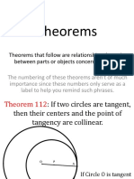 Theorems: Theorems That Follow Are Relationships That Exist Between Parts or Objects Concerning Circles