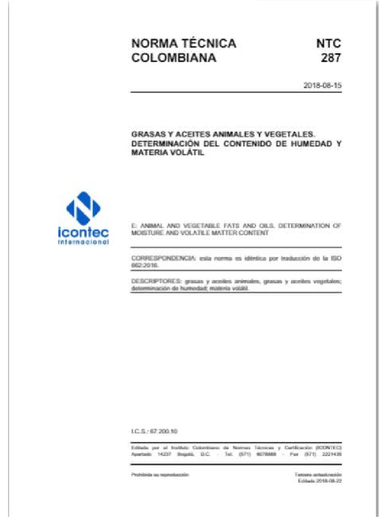 Iso 287 Determinacion de Humedad Tercera Actualizacion | PDF