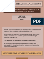 Bm241 Healthcare Management: Administrative Departmental Hierarchy of A Newly Established Eye Hospital