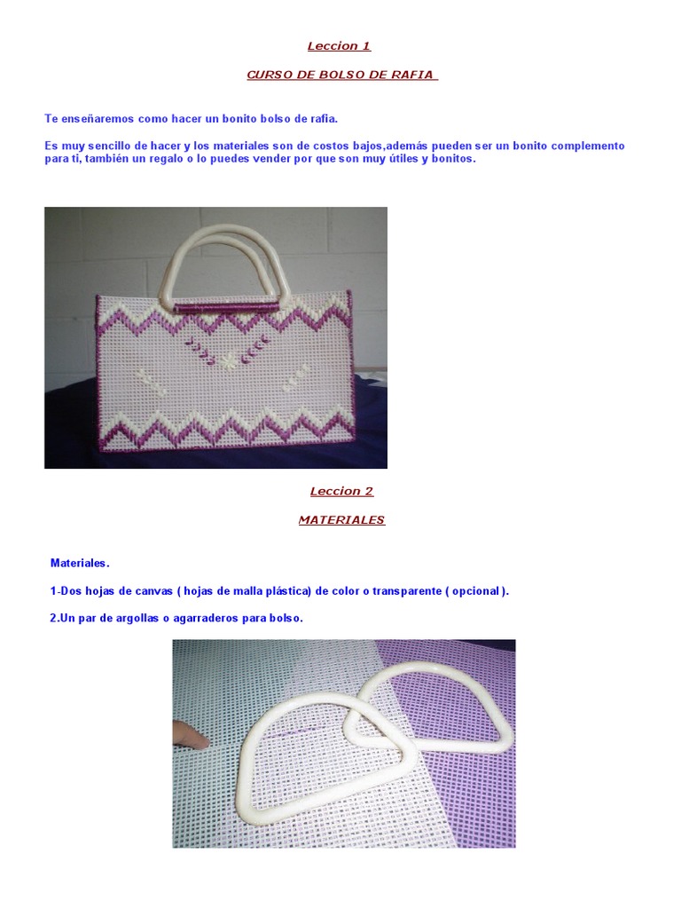 Curso de Bolsos de Rafia y Malla | PDF