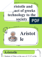 Aristotle and Impact of Greeks Technology To The Society