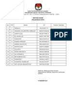 Daftar Hadir Pelantikan