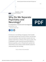 Why Do We Separate Psychiatry and Neurology - Psychology Today