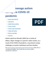 How To Manage Autism During The COVID-19 Pandemic