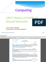 Soft Computing: UNIT I:Basics of Artificial Neural Networks