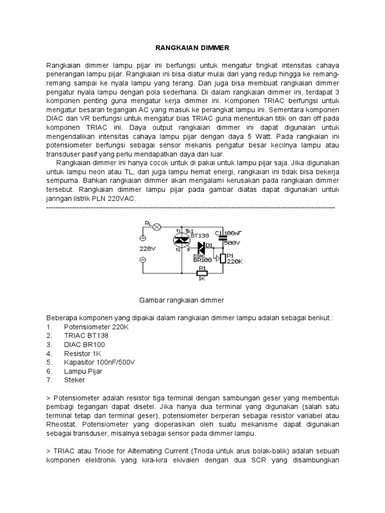 Rangkaian Dimmer PDF