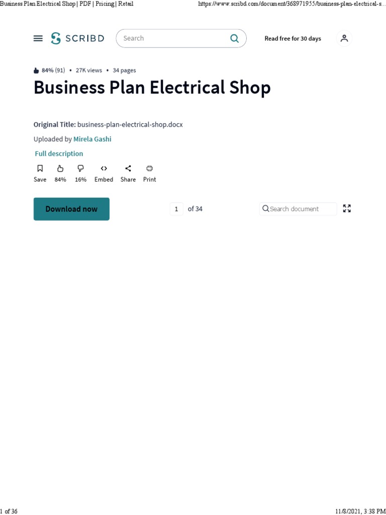 business plan electrical pdf