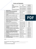 Codes and Standards SNI ISO JIS ASTM