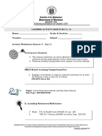 Department of Education: Learning Activity Sheets P.E. 10