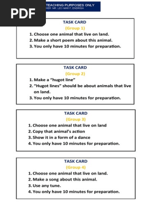 TASK CARD