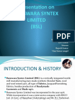 Presentation On Banswara Syntex Limited (BSL) : Submitted by