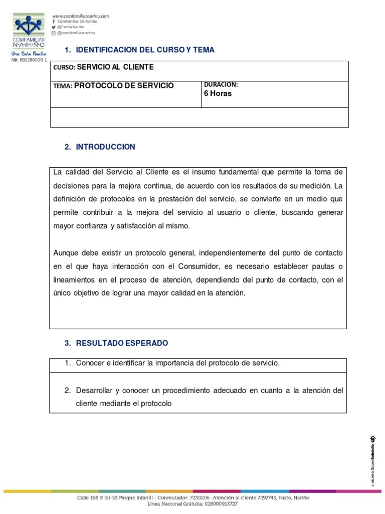Protocolo de Servicio al Cliente | PDF | Servicio al Cliente | Cliente