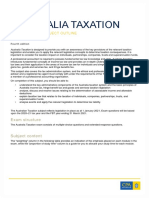 Australia Taxation: Cpa Program Subject Outline