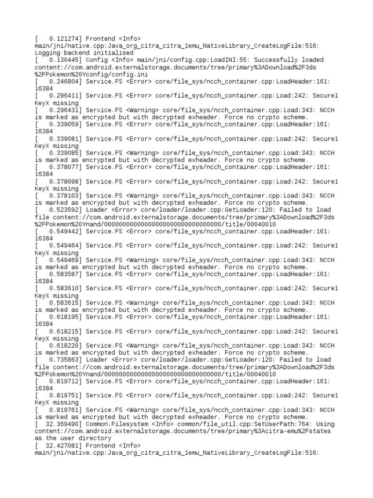 Citra Log | PDF | Encryption | File System