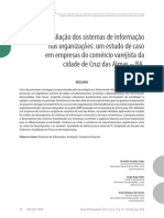 Avaliação Dos Sistemas de Informação Nas Organizações: Um Estudo de Caso em Empresas Do Comércio Varejista Da Cidade de Cruz Das Almas - BA