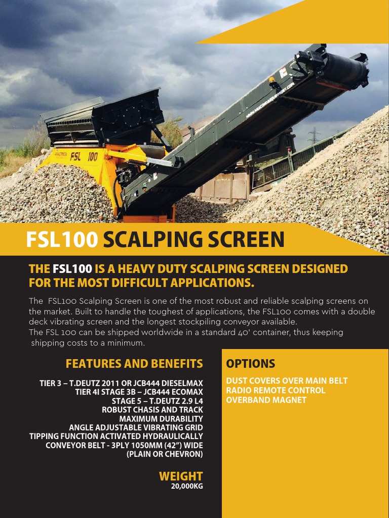 FSL100 Scalping Screen - INTERNATIONAL Brochure | PDF