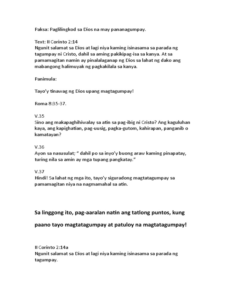 Paksa Paglilingkod Sa Dios NG May Katagumpayan. PDF