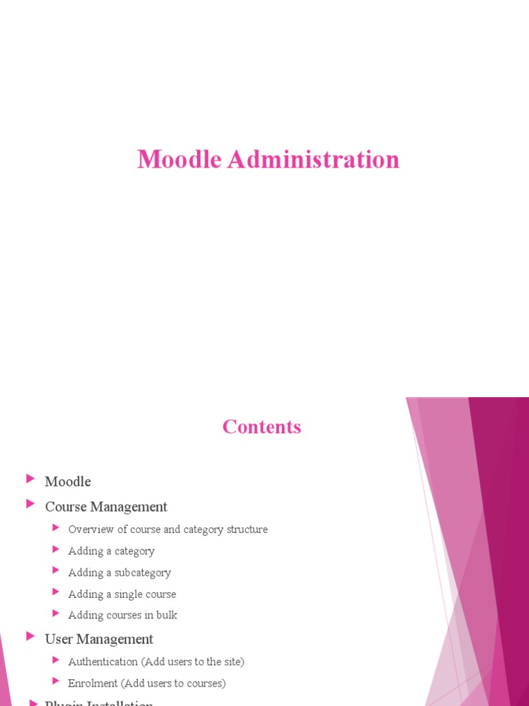 Moodle 4 Administration Guide | PDF | Moodle | User (Computing)