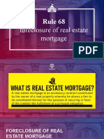 Rule 68: Foreclosure of Real Estate Mortgage