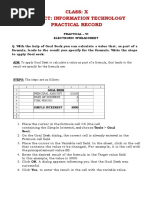 Class X Electronicspreadsheet Practical Record