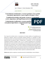 Conocimientos Tradicionales y Recursos Genéticos Una Revisión Conceptual, Importancia y Marco Legal en Ecuador y Perú