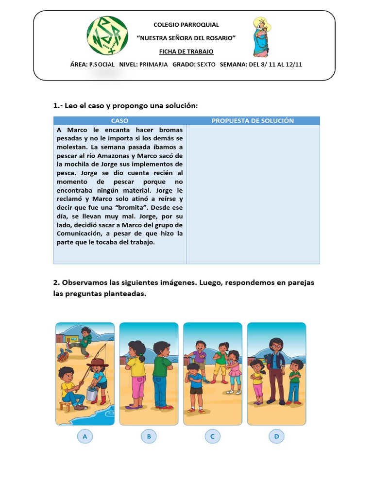 Ficha de Personal Social - Semana 4 | PDF | Artes del Lenguaje y ...