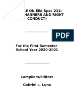 EEd Spec 211 Module Guide on Good Manners and Right Conduct