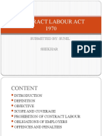 Contract Labour Act 1970: Submitted By: Sunil Shekhar