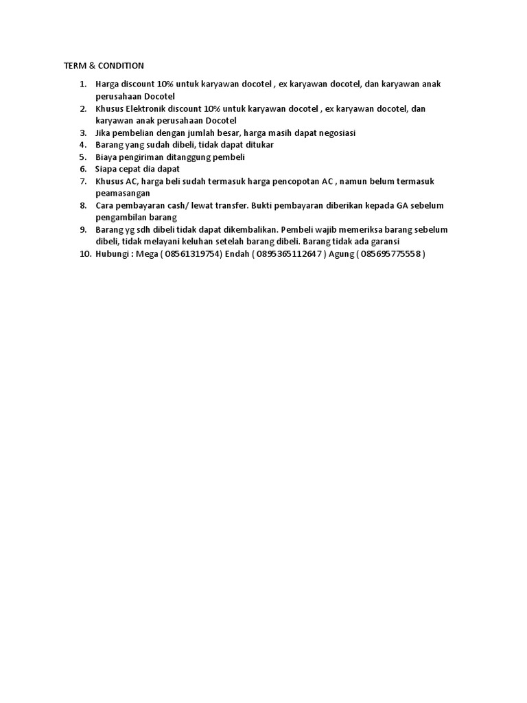 Term & Condition | PDF