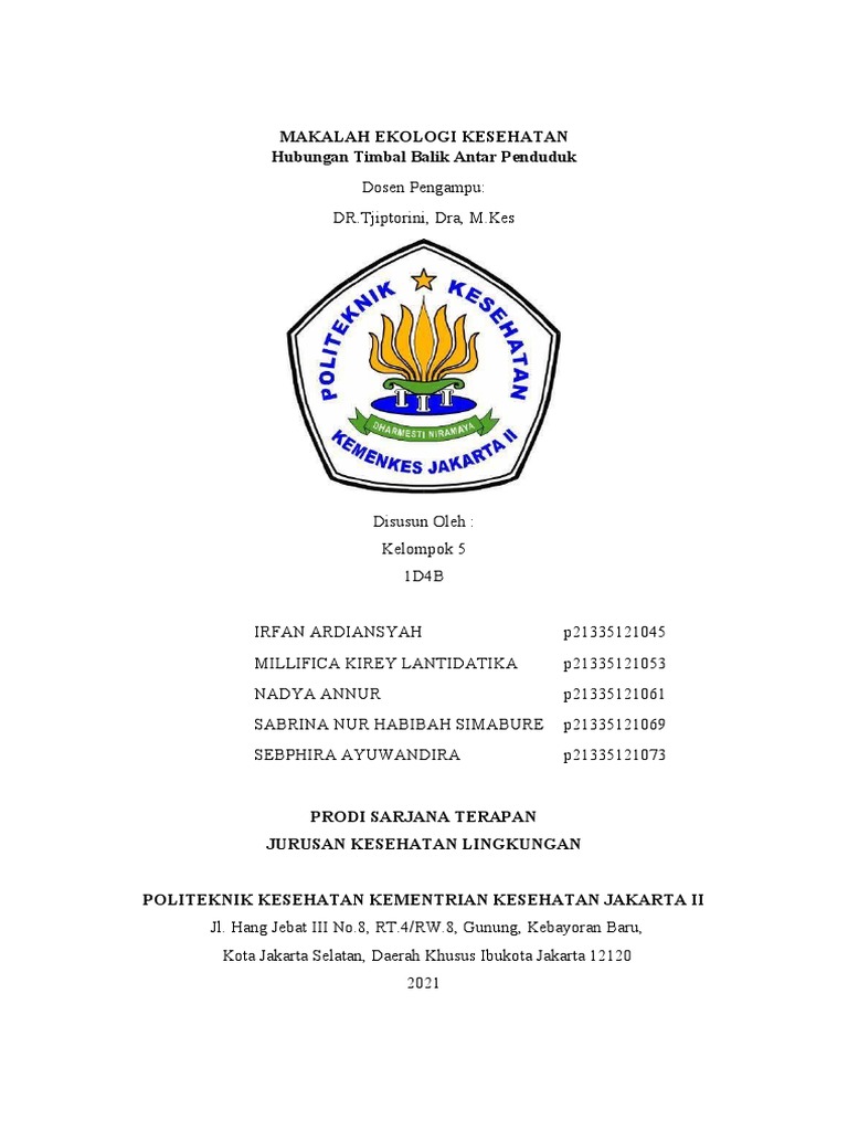 Hubungan Timbal Balik Antar Penduduk PDF