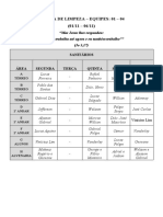 ESCALA DE LIMPEZA 1.1 2º Semestre Novembro 1