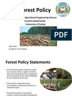 Forest Policy: College of Agricultural Engineering Science Forestry Department University of Duhok