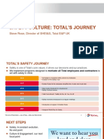 Safety Culture: Total'S Journey: Steve Rose, Director of SHEI&S, Total E&P UK