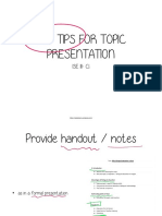 Top Tips For Topic Presentation: Ise Iii-C1