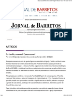 Família e identidade segundo artigo do Jornal de Barretos