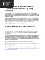 Windows Reset or Remove Windows Activation or Remove License Key
