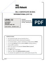 LRN Level 3 ESOL International C2 Exam - January 2017