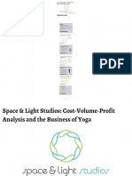 Space Light Studios Cost Volume Profit Analysis and The Business of Yoga Case Solution
