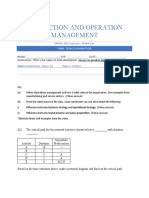 Production and Operation Management: NAME: - ERP: - DATE