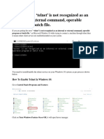 Telnet Unable To Access Telnet in Windows 10 Command Prompt