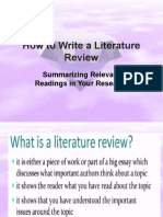How To Write A Literature Review