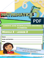 Module 2 - Lesson 2: Adding and Subtracting Decimal Numbers