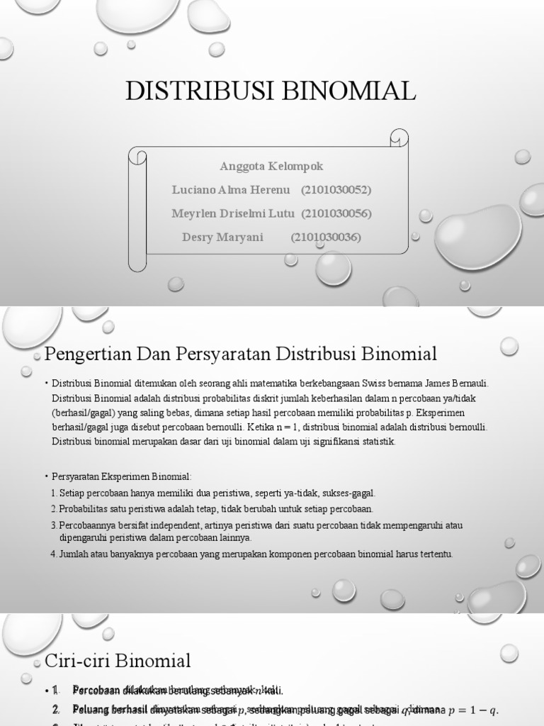 Distribusi Binomial Konsep Dan Aplikasi Pdf Pengembangan Diri