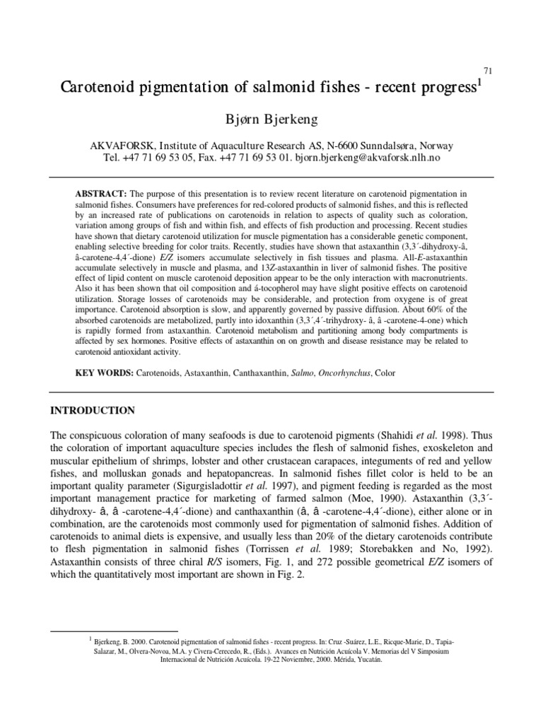 Astaxanthin Salmon PDF Color Salmon