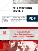Level 1 Listening Lessons on Short Conversations