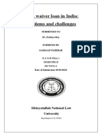 Farm Waiver Loan in India: Problems and Challenges: Hidayatullah National Law University